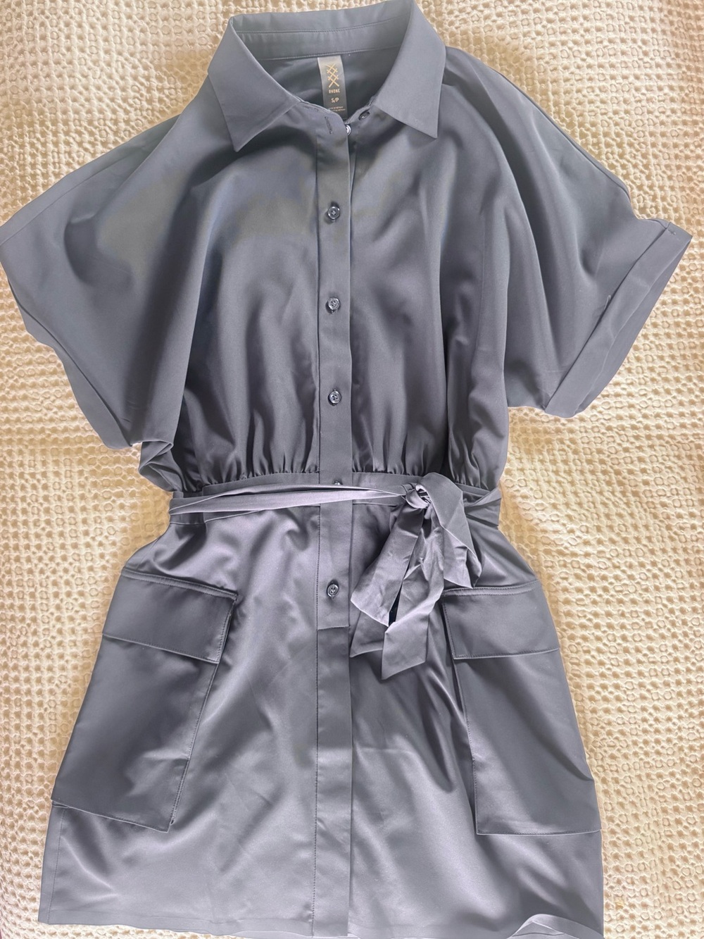 Rhone Mirage Shirt Dress Small Navy Blue UPF 50 Athleisure Travel NWOT - Picture 8 of 12